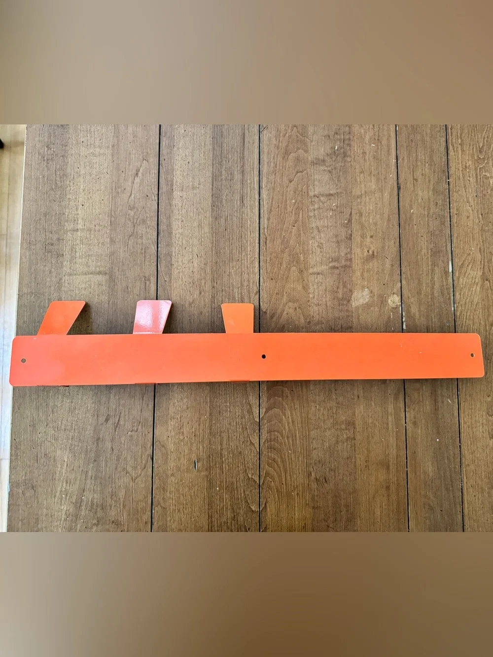 Midcentry Modern Orange Magnatic Metal Wall Hook Rail “Line and Sinker”